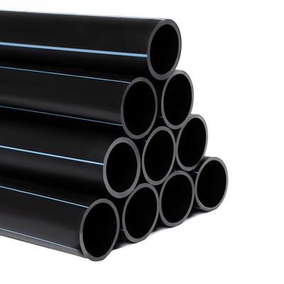 Полиэтилен высокой плотности черноты трубы нечистот водоснабжения HDPE ISO9001 пластиковый