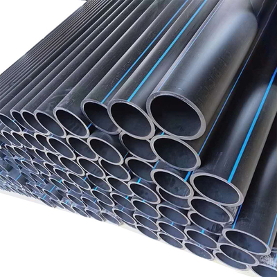 Прочные трубы водоснабжения из HDPE в черном/синем цвете (2,3-117,6 мм)