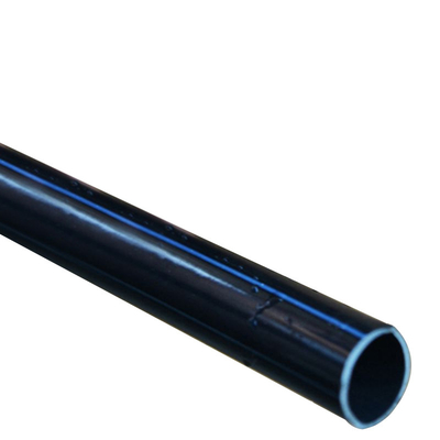 Синяя или черная водопроводная труба из HDPE с голубыми полосками для коррозионностойкого водоснабжения и водоотведения