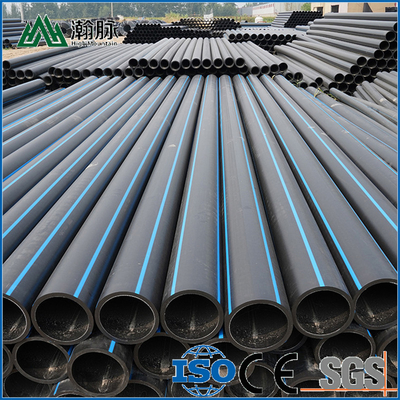 PE HDPE водопроводные трубы Длина по требованиям клиента Синий или черный с синей полосой